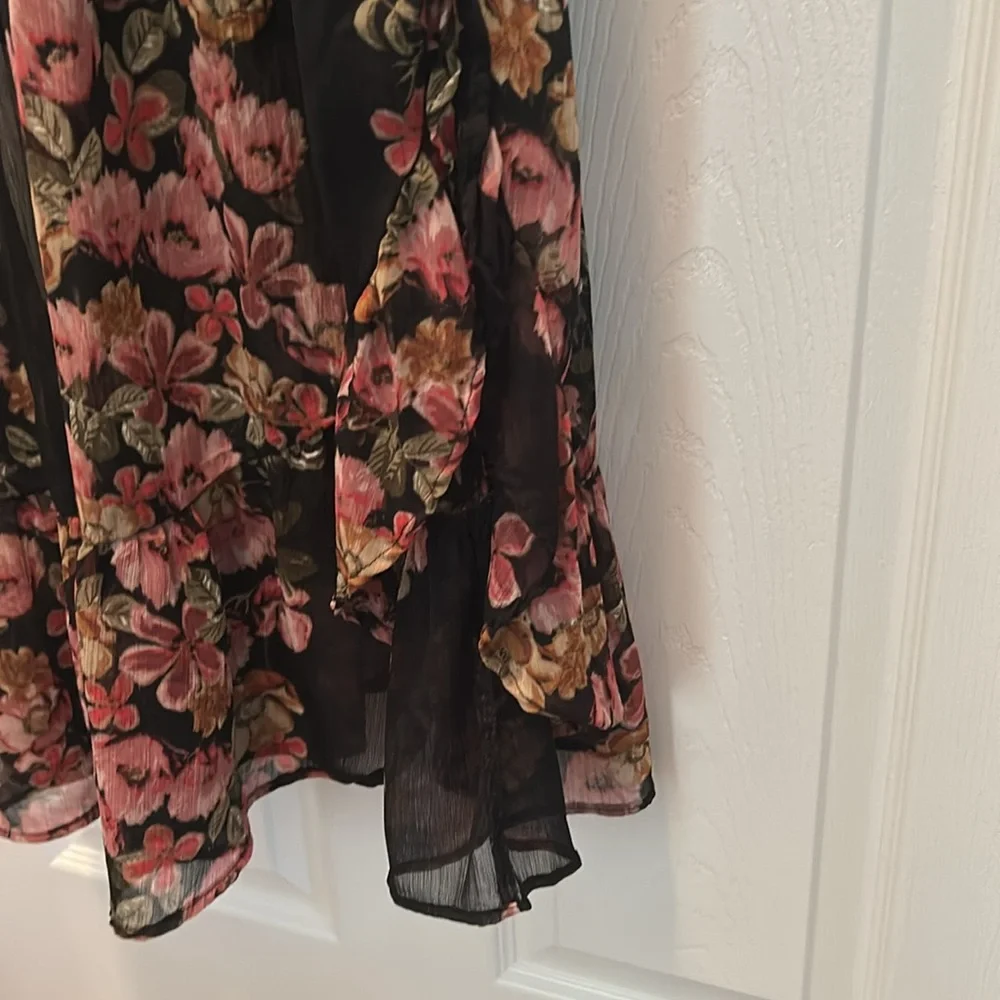 Floral Black and Pink Maxi Dress